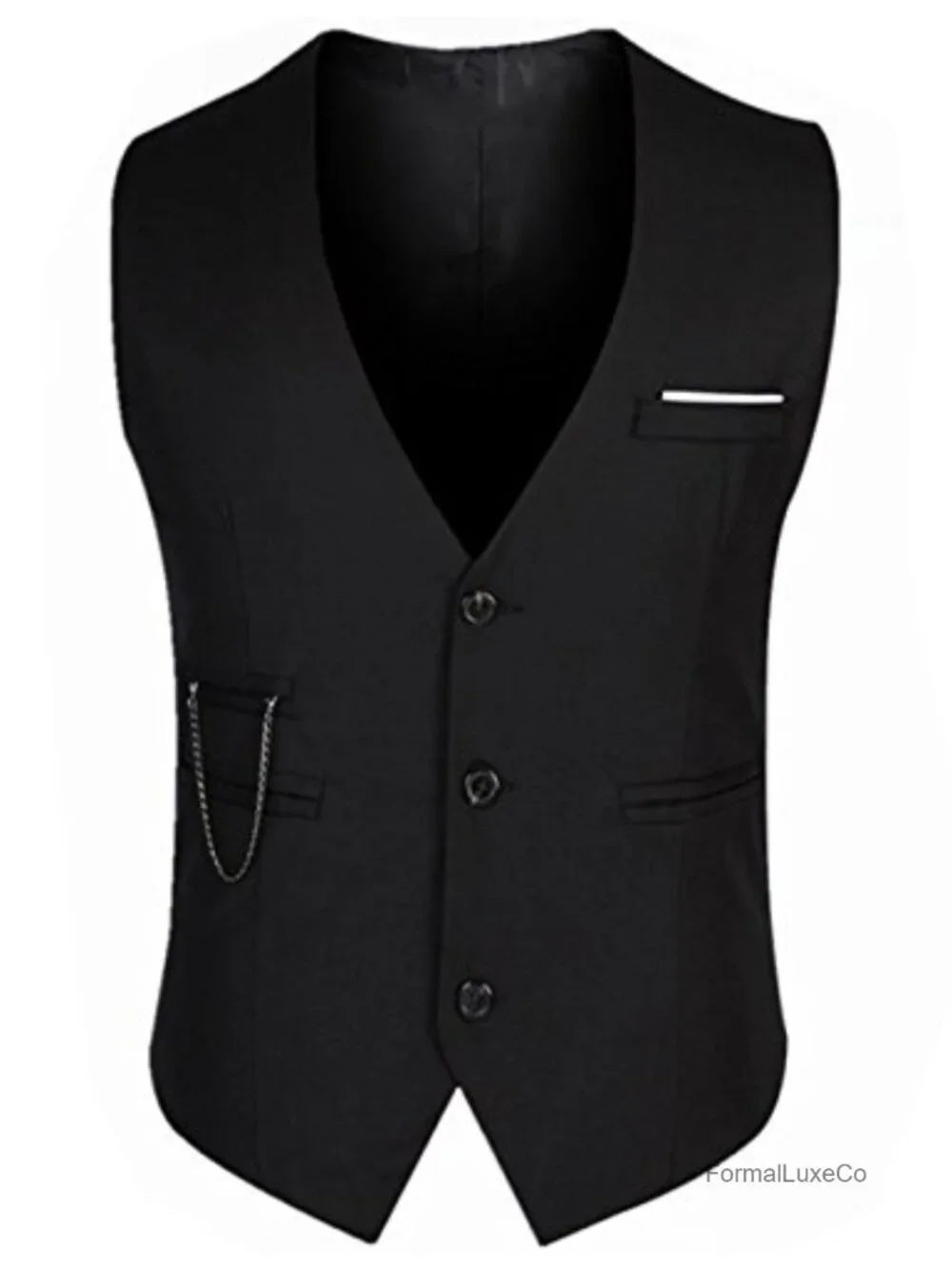 Men's Slim Fit Sleeveless Suit Vest Waistcoat Formal Business Tuxedo Vest